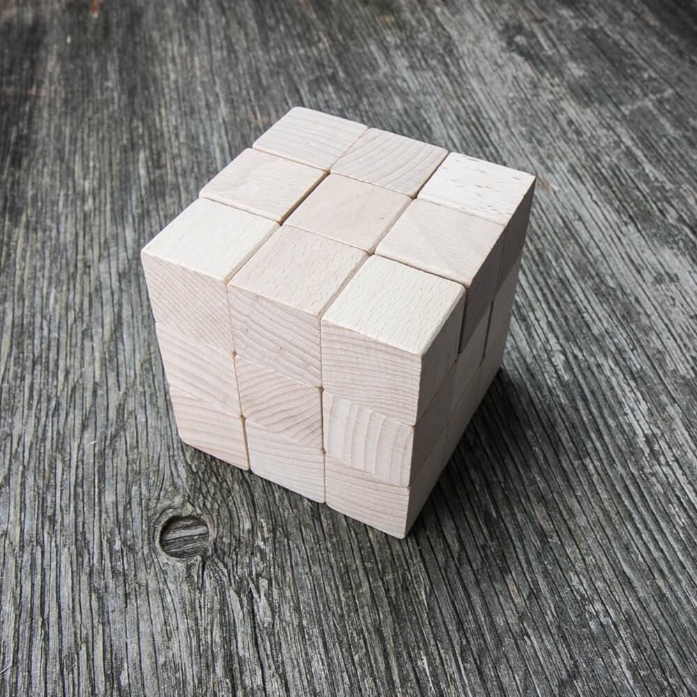 Bewood Wooden Blocks - Natural Logical Cube