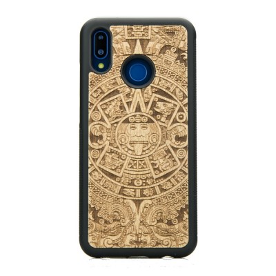 Huawei P20 Lite Aztec Calendar Anigre Wood Case