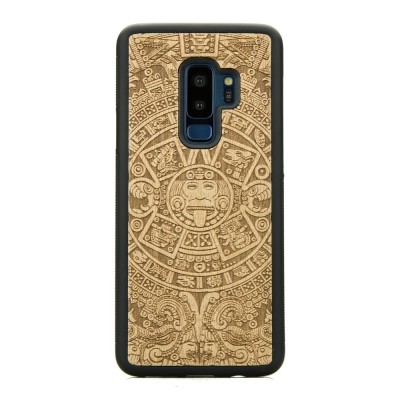 Samsung Galaxy S9+ Aztec Calendar Anigre Wood Case