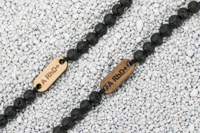 Wooden Bracelet Blood Type Merbau Stone (Custom)