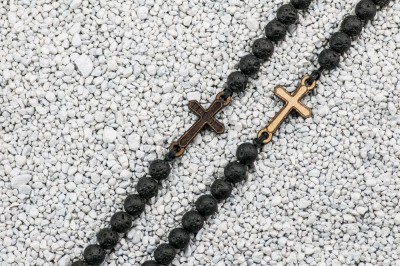 Wooden Bracelet Cross Anigre Stone