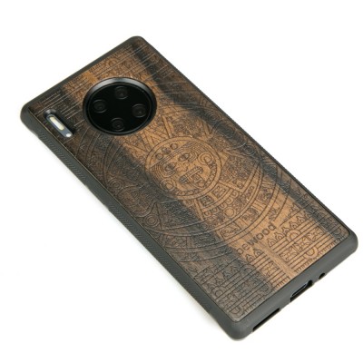 Huawei Mate 30 Pro Aztec Calendar Ziricote Wood Case