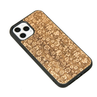 Apple iPhone 12 / 12 Pro Flowers Anigre Wood Case