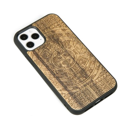 Apple iPhone 12 / 12 Pro Aztec Calendar Frake Wood Case