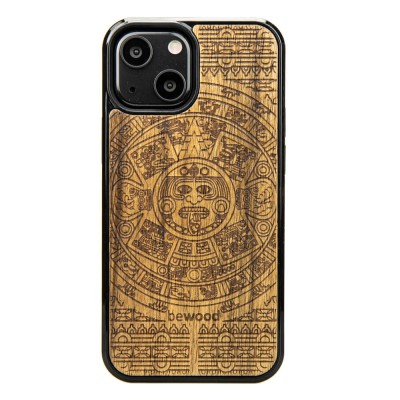 Apple iPhone 13 Mini Aztec Calendar Frake Wood Case