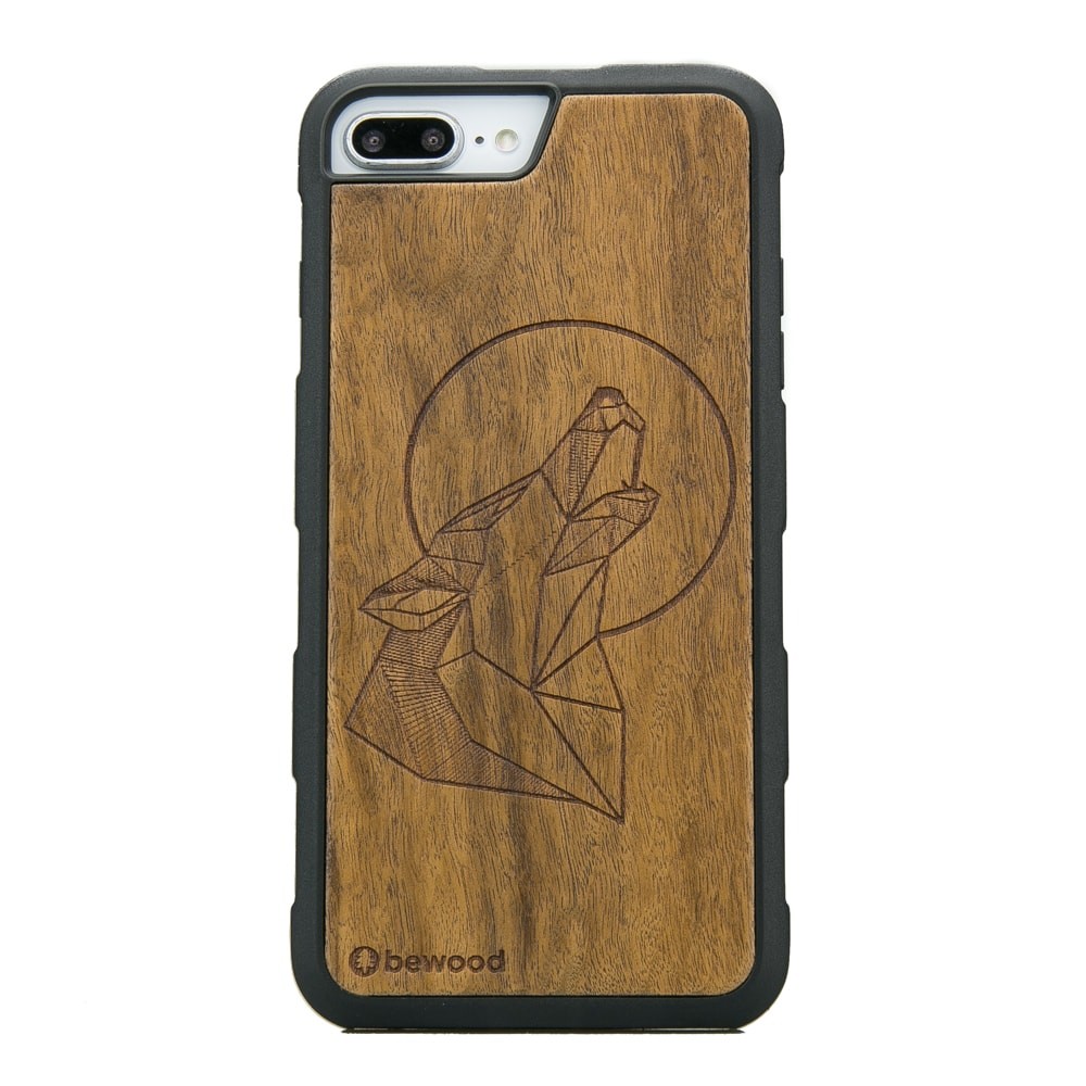 Apple iPhone 6/6s/7/8 Plus Wolf Imbuia Wood Case HEAVY