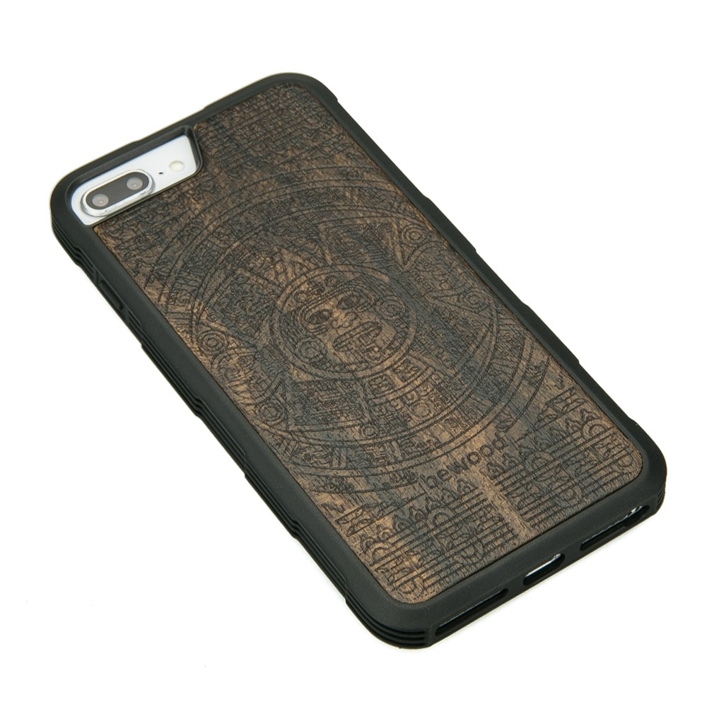 Apple iPhone 6/6s/7/8 Plus Aztec Calendar Ziricote Wood Case HEAVY