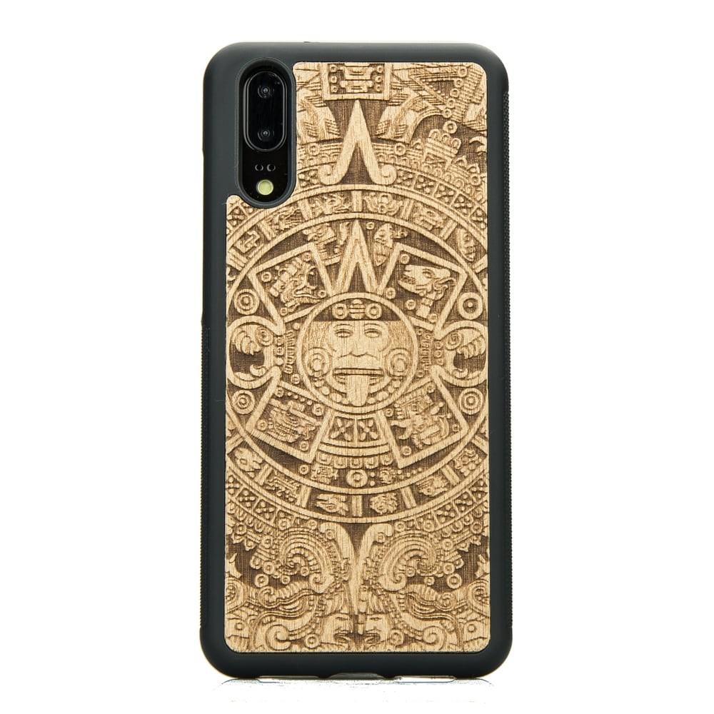 Huawei P20 Aztec Calendar Anigre Wood Case