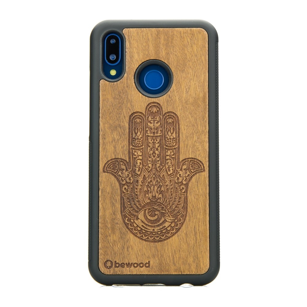 Huawei P20 Lite Hamsa Imbuia Wood Case