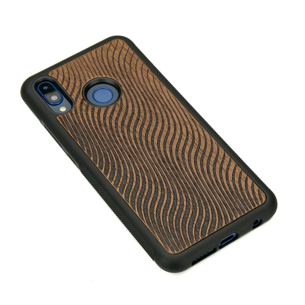 Huawei P20 Lite Waves Merbau Wood Case