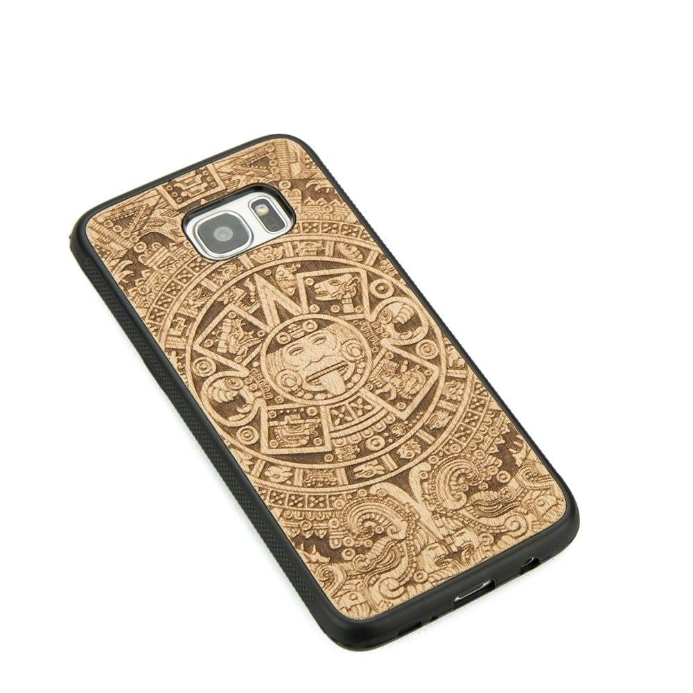 Samsung Galaxy S7 Edge Aztec Calendar Anigre Wood Case