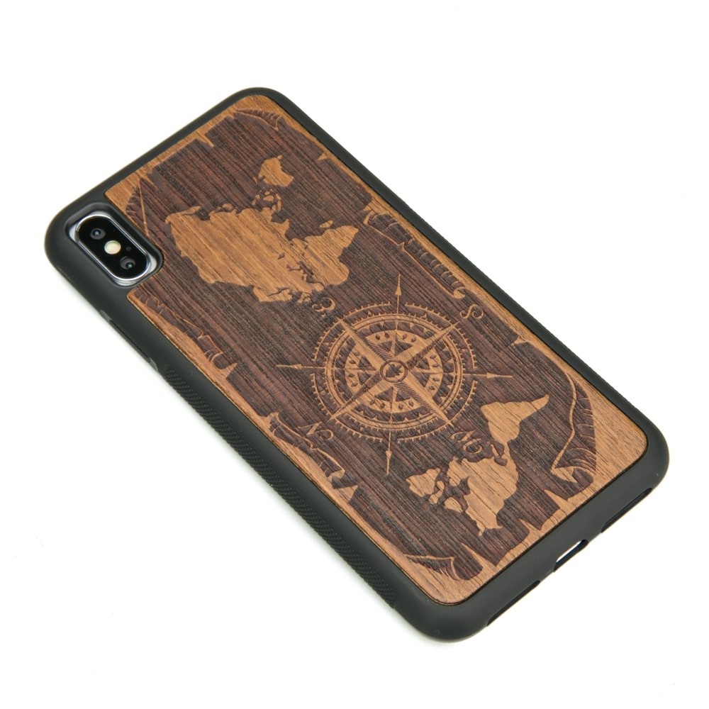 Apple iPhone XS MAX Compass Merbau Wood Case