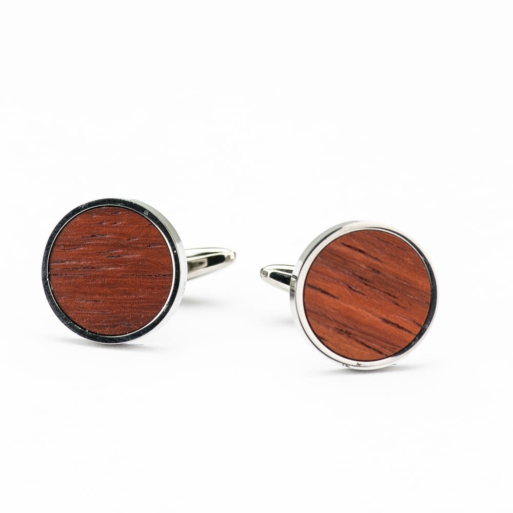 Wooden cufflinks 06 PADOUK 18MM