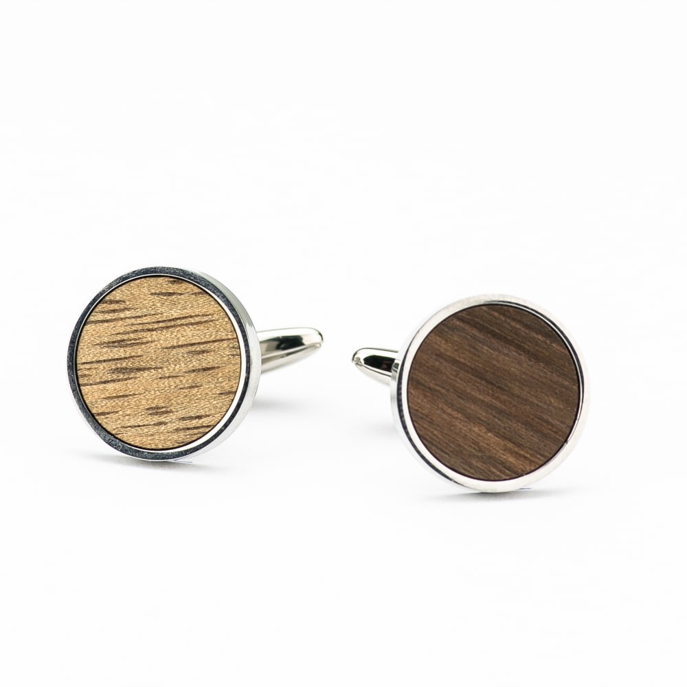 Wooden cufflinks 06 MANGO 18MM