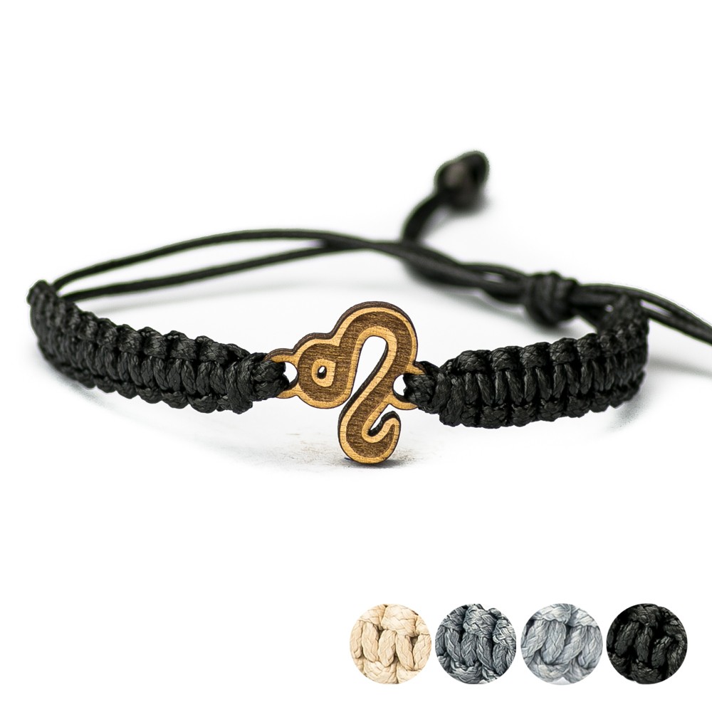 Wooden Bracelet Zodiac Sign - Leo - Anigre Cotton