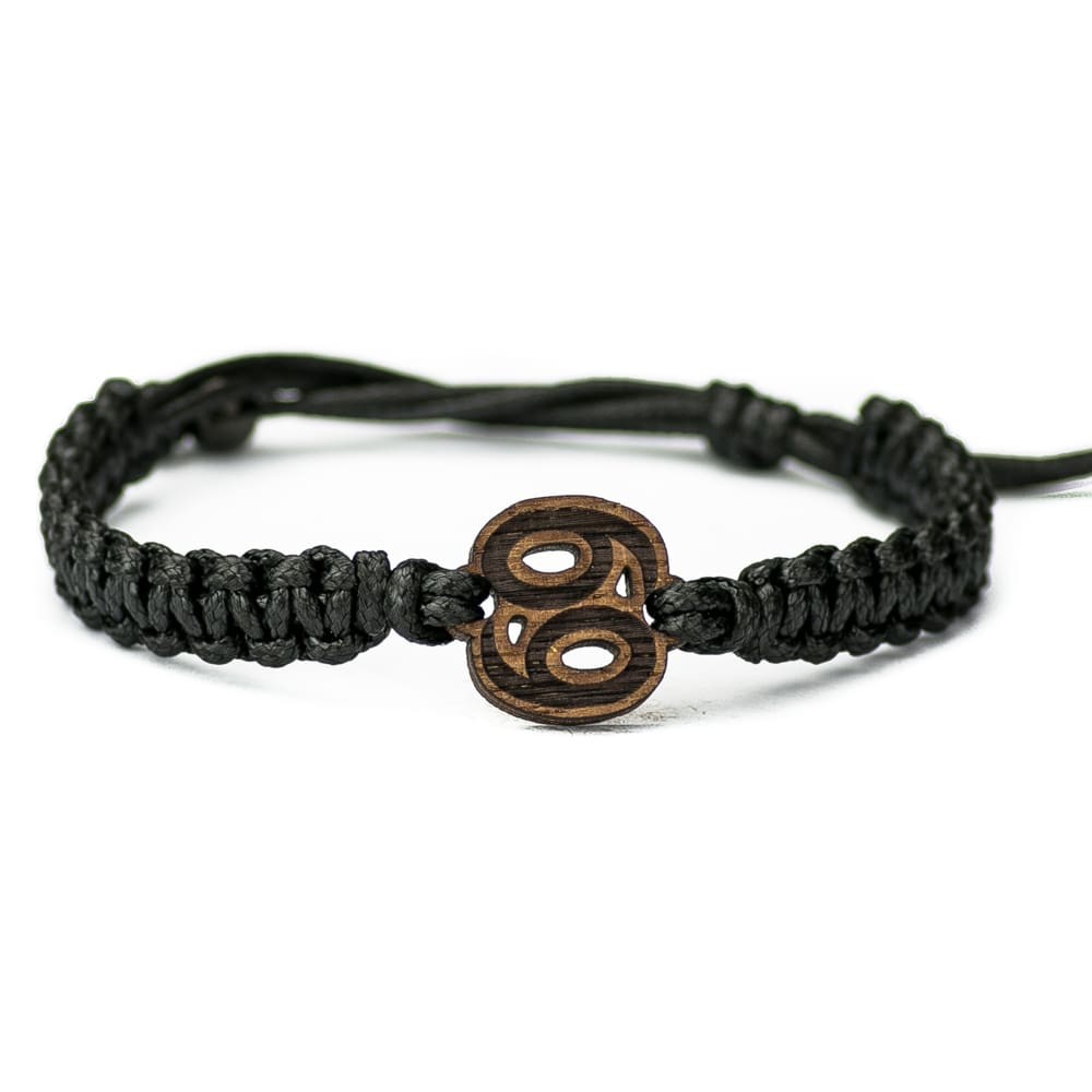 Wooden Bracelet Zodiac Sign - Cancer - Merbau Cotton