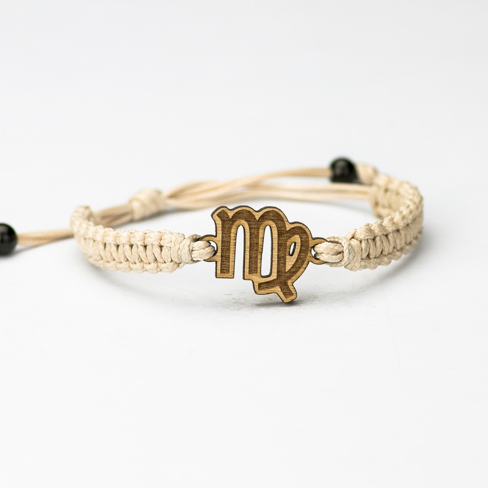 Wooden Bracelet Zodiac Sign - Virgo - Anigre Cotton