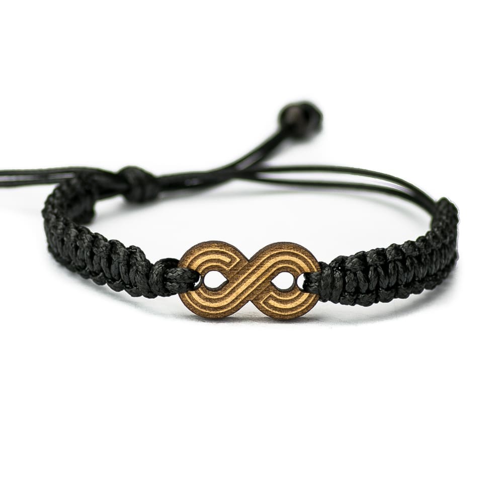 Wooden Bracelet Infinity Anigre Cotton