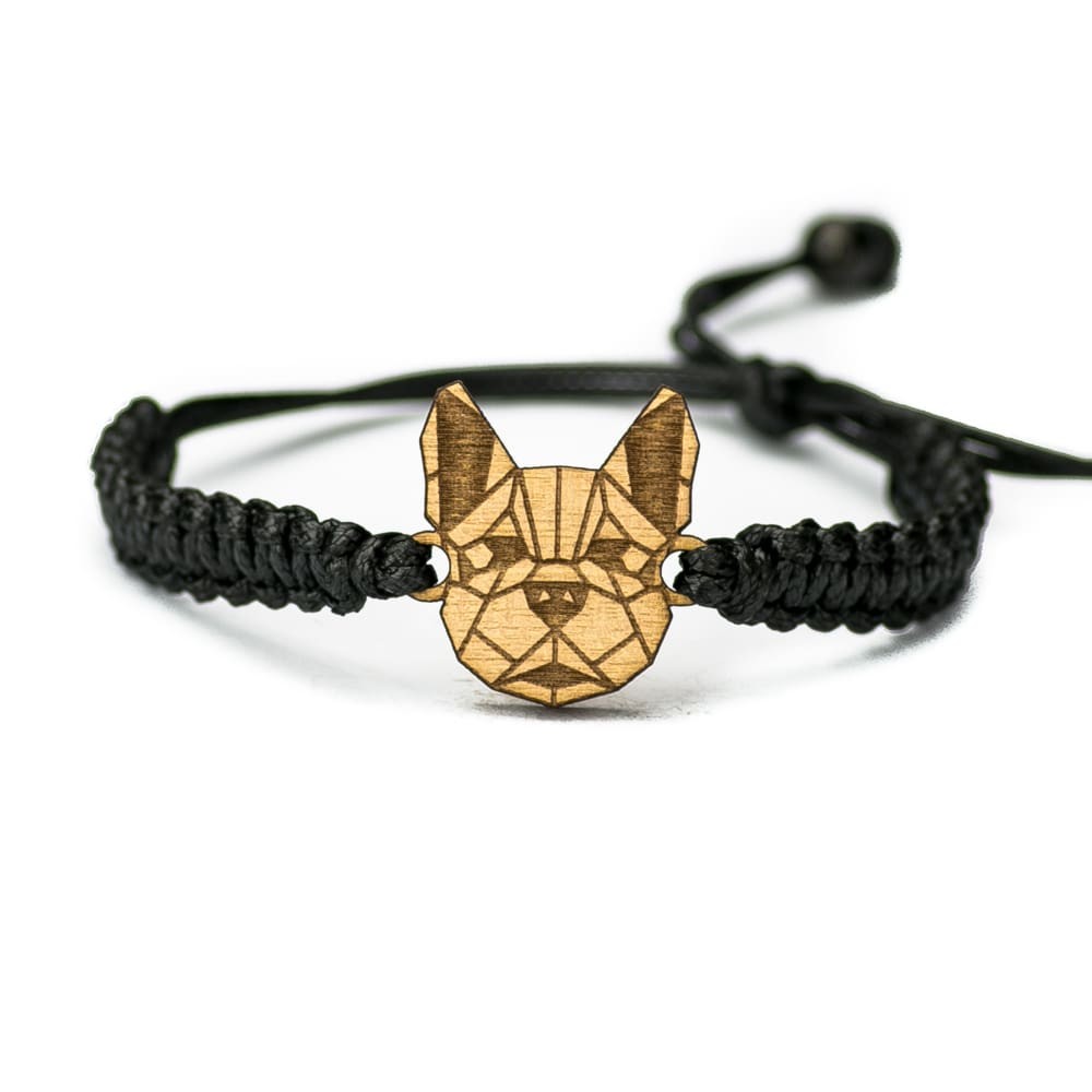 Wooden Bracelet Bulldog Anigre Cotton