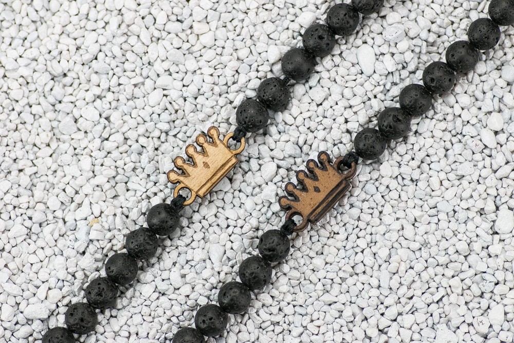 Wooden Bracelet Crown Anigre Stone