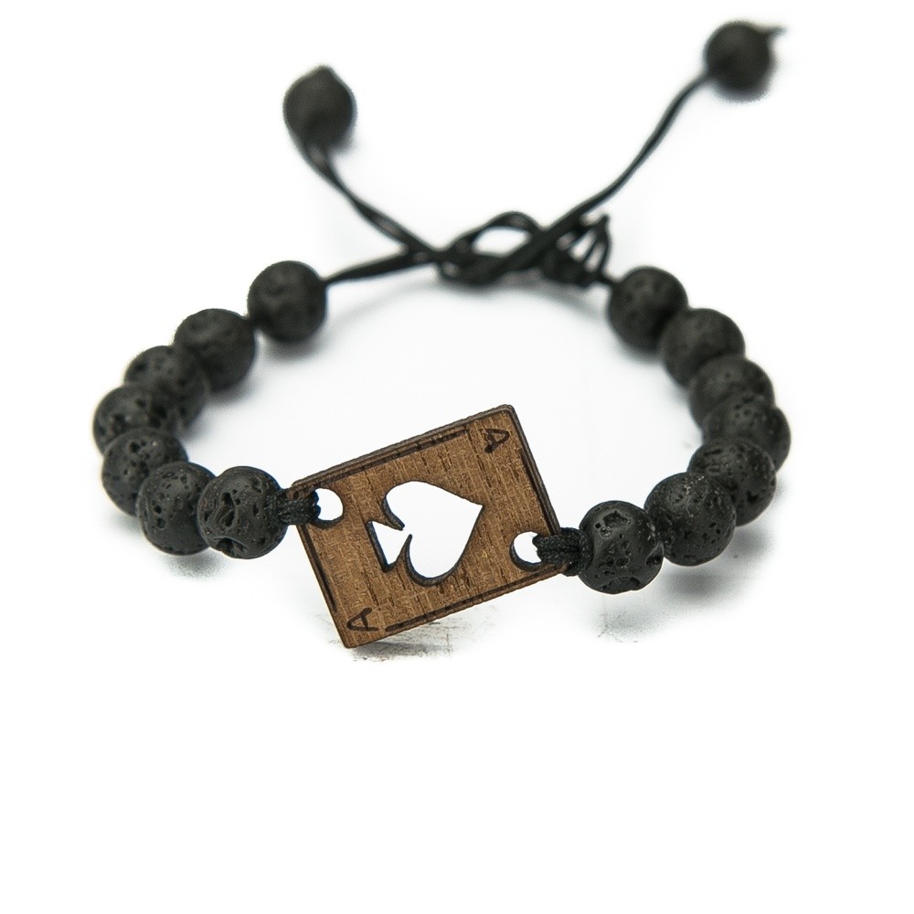 Wooden Bracelet Card Merbau Stone