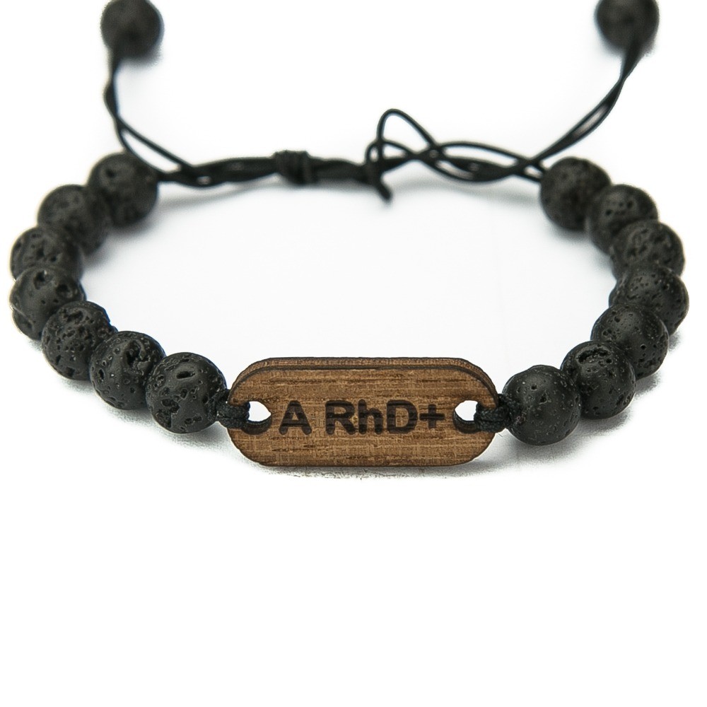 Wooden Bracelet Blood Type Merbau Stone (Custom)