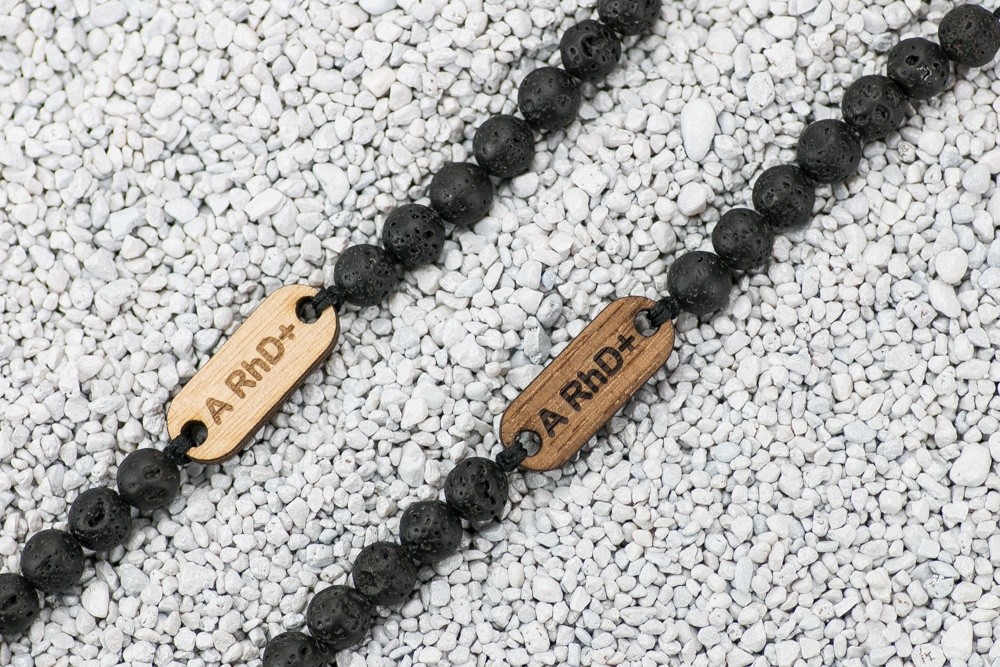 Wooden Bracelet Blood Type Anigre Stone (Custom)