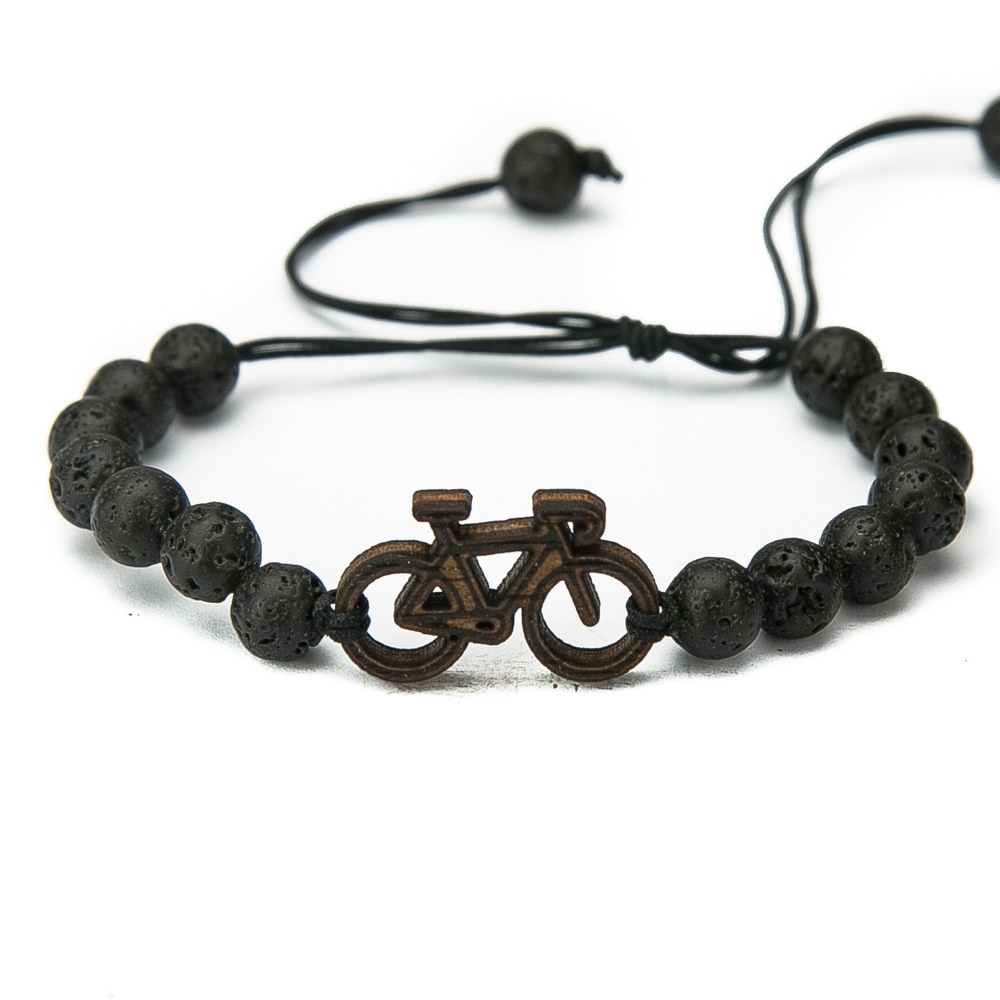 Wooden Bracelet Bike Merbau Stone