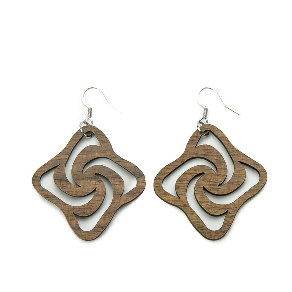 Wooden earrings VESTA American Walnut