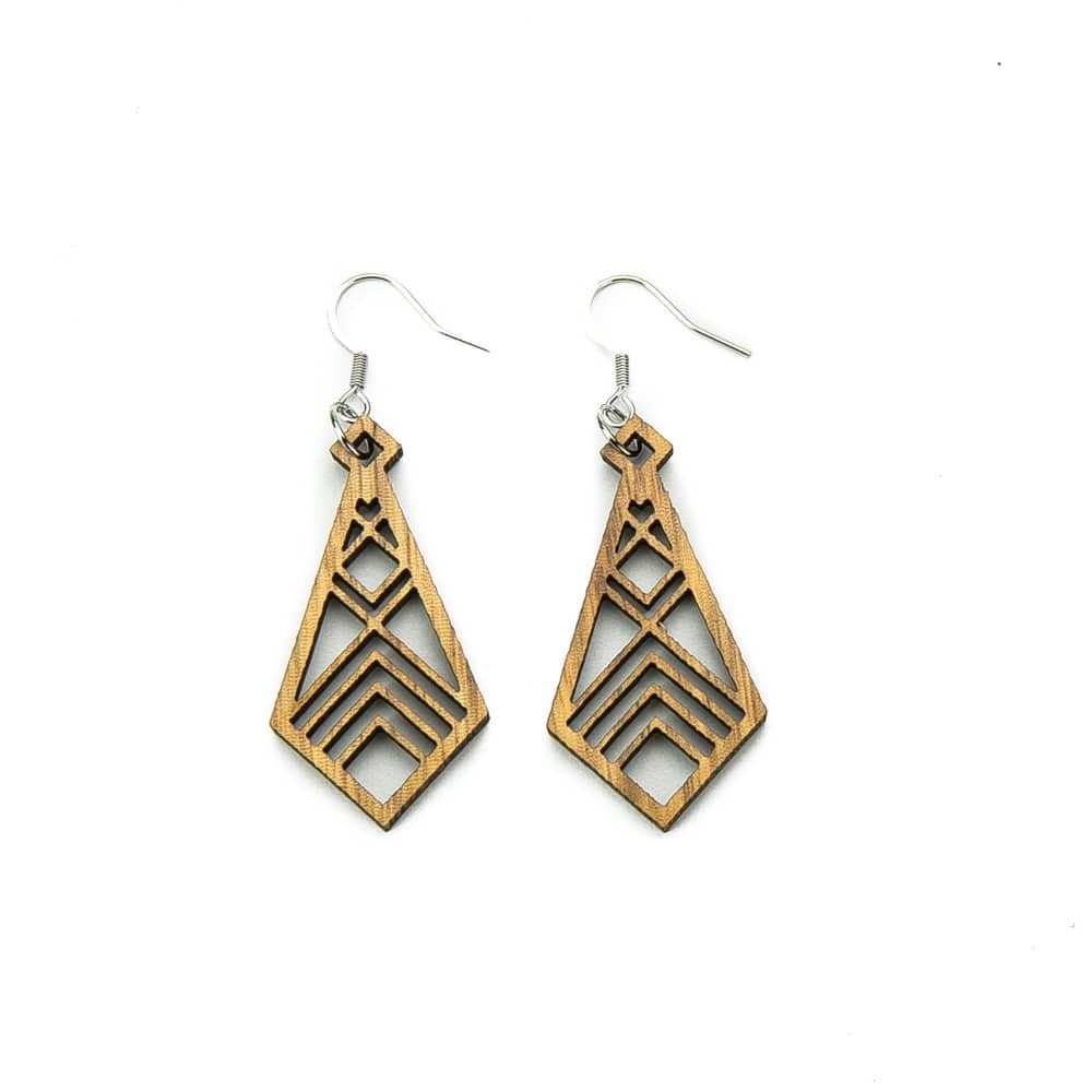 Wooden earrings LUNA Zebrano