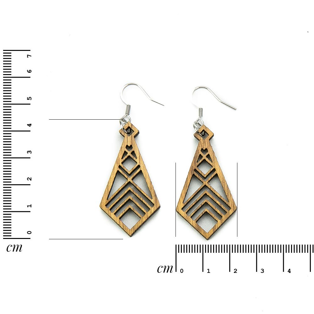 Wooden earrings LUNA Zebrano