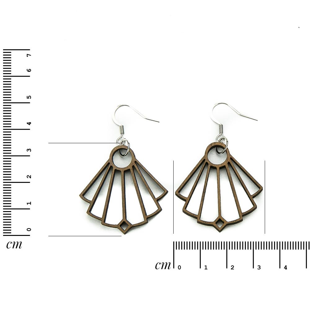 Wooden earrings IRIS American Walnut