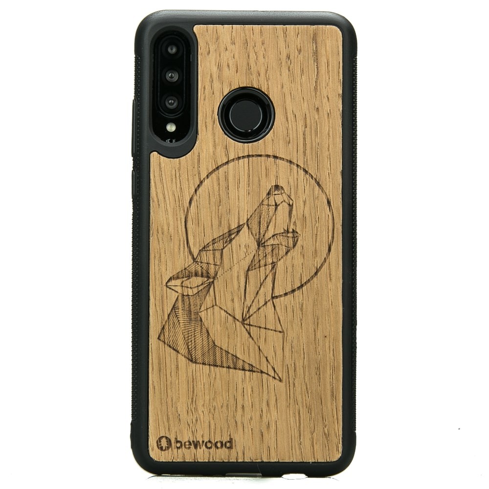 Huawei P30 Lite Wolf Oak Wood Case