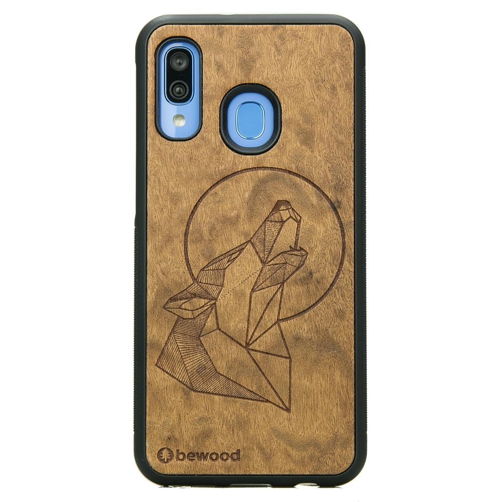 Samsung Galaxy A40 Wolf Imbuia Wood Case