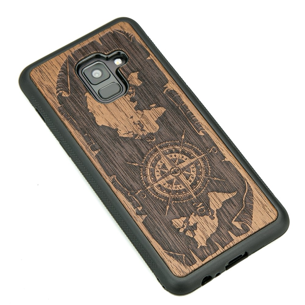 Samsung Galaxy A8 2018 Compass Merbau Wood Case