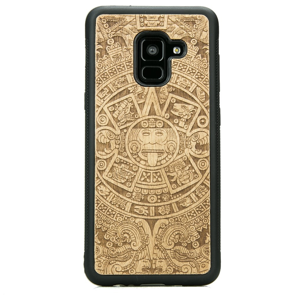 Samsung Galaxy A8 2018 Aztec Calendar Anigre Wood Case