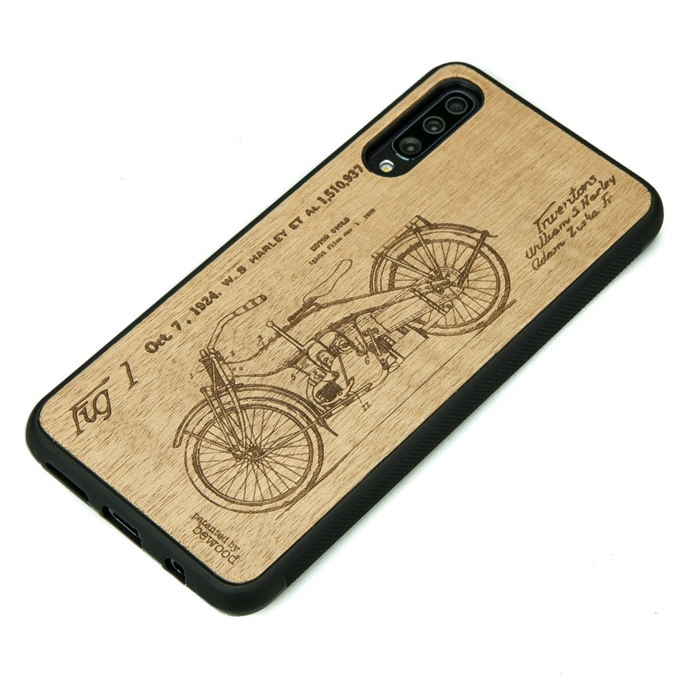 Samsung Galaxy A70 Harley Patent Anigre Wood Case