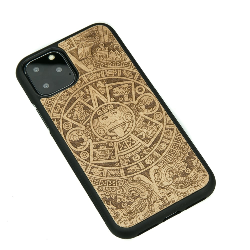 iPhone 11 PRO Aztec Calendar Anigre Wood Case