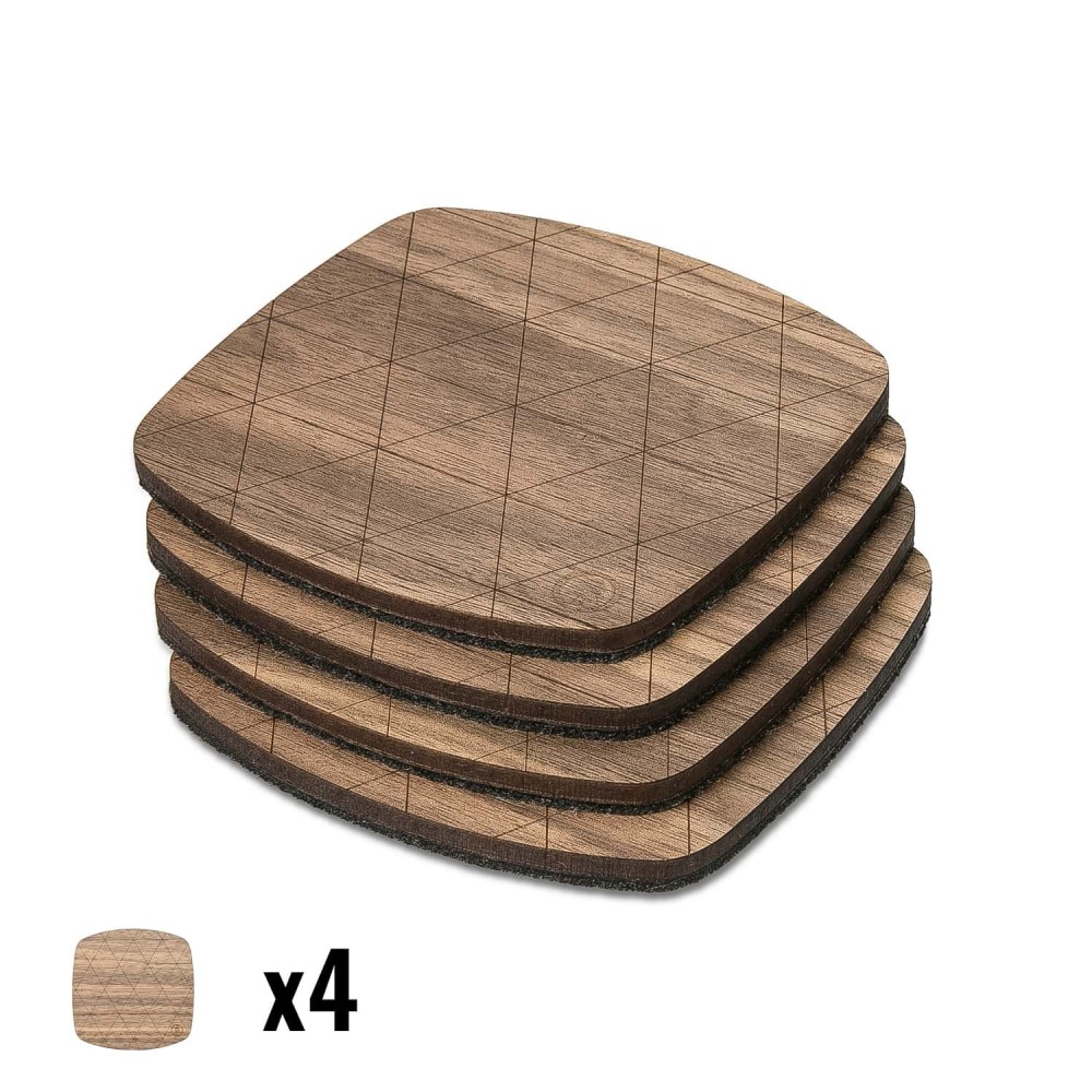 Wooden Table Placemats - Walnut - Small - 4pcs