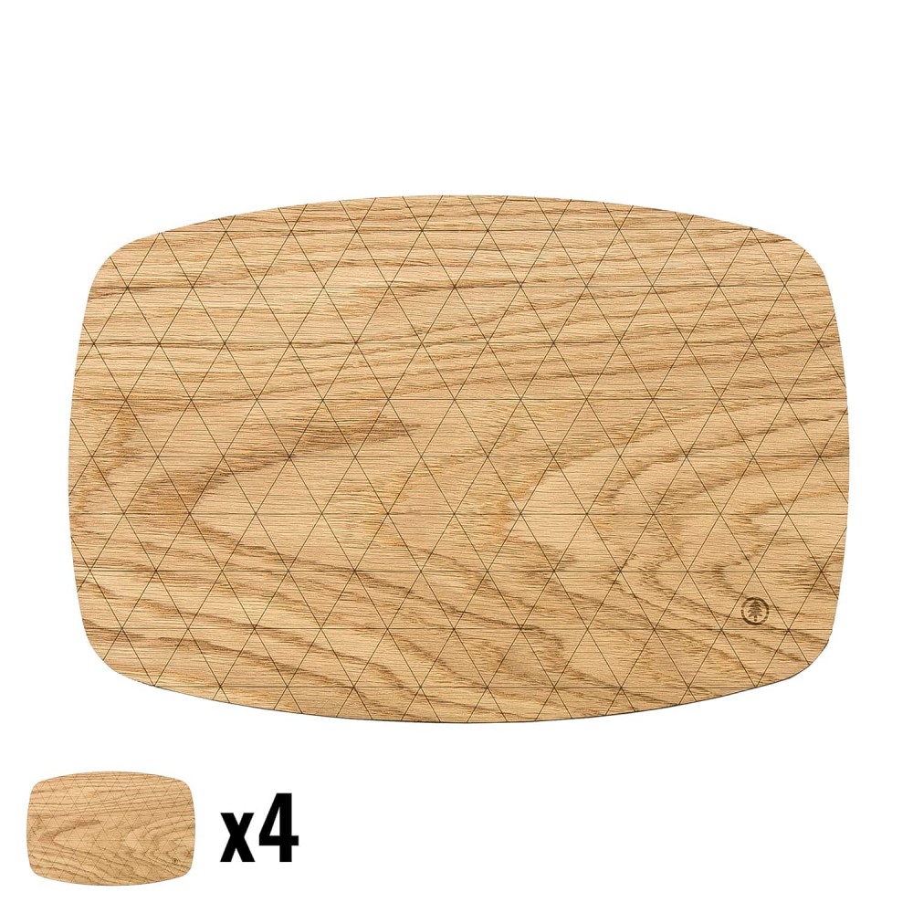 Wooden Table Placemats - Oak - Medium - 4pcs