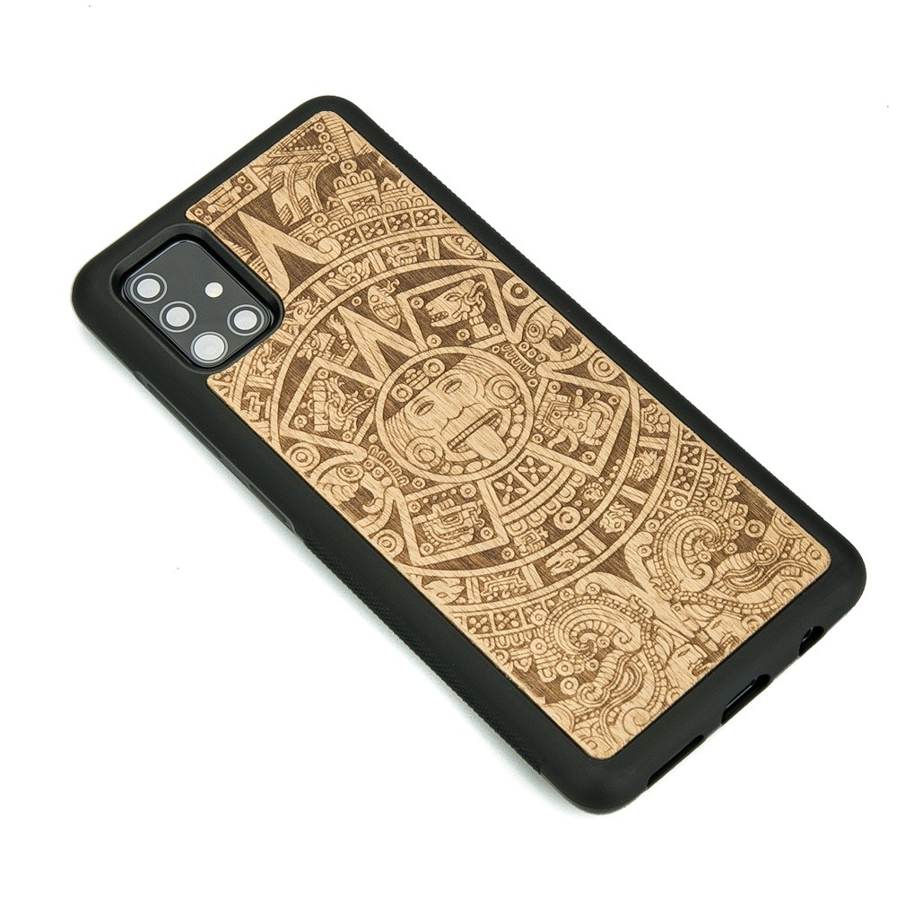 Samsung Galaxy A51 Aztec Calendar Anigre Wood Case