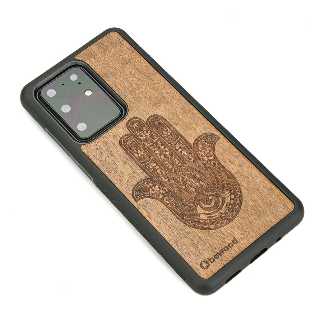 Samsung Galaxy S20 Ultra Hamsa Imbuia Wood Case