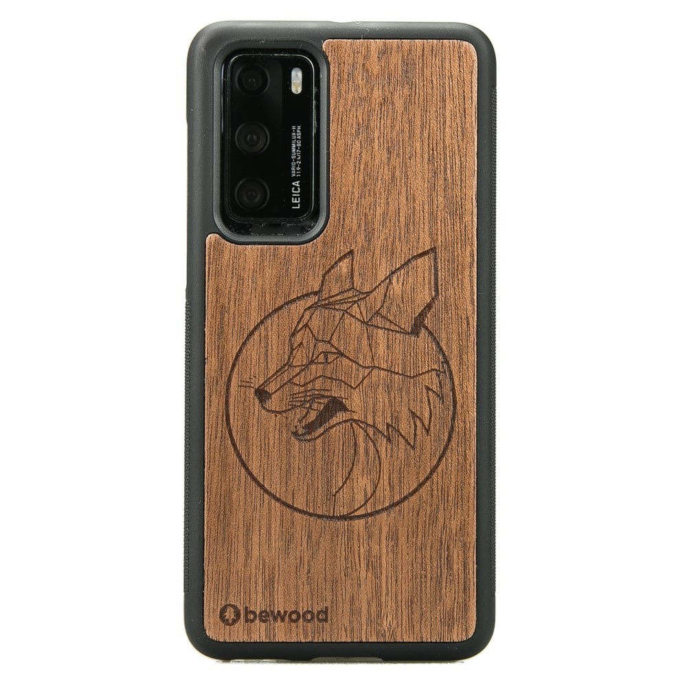 Huawei P40 Fox Merbau Wood Case