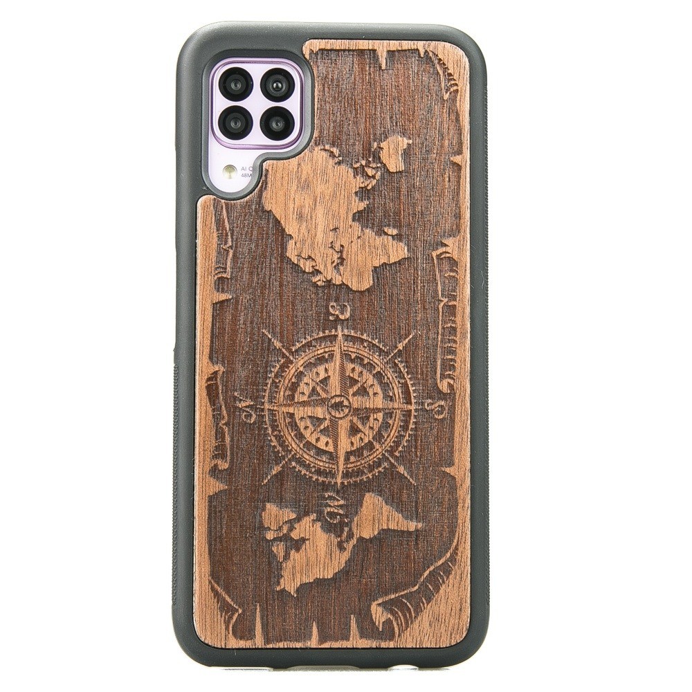 Huawei P40 Lite Compass Merbau Wood Case