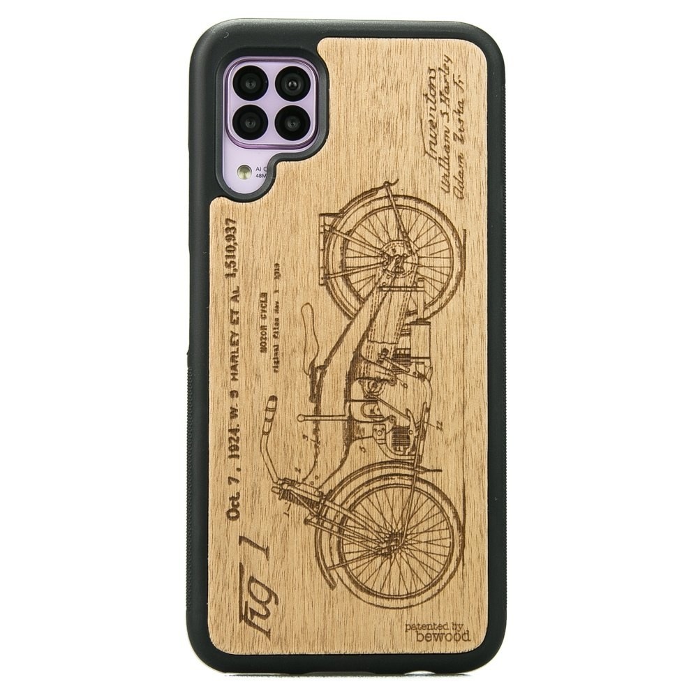 Huawei P40 Lite Harley Patent Anigre Wood Case