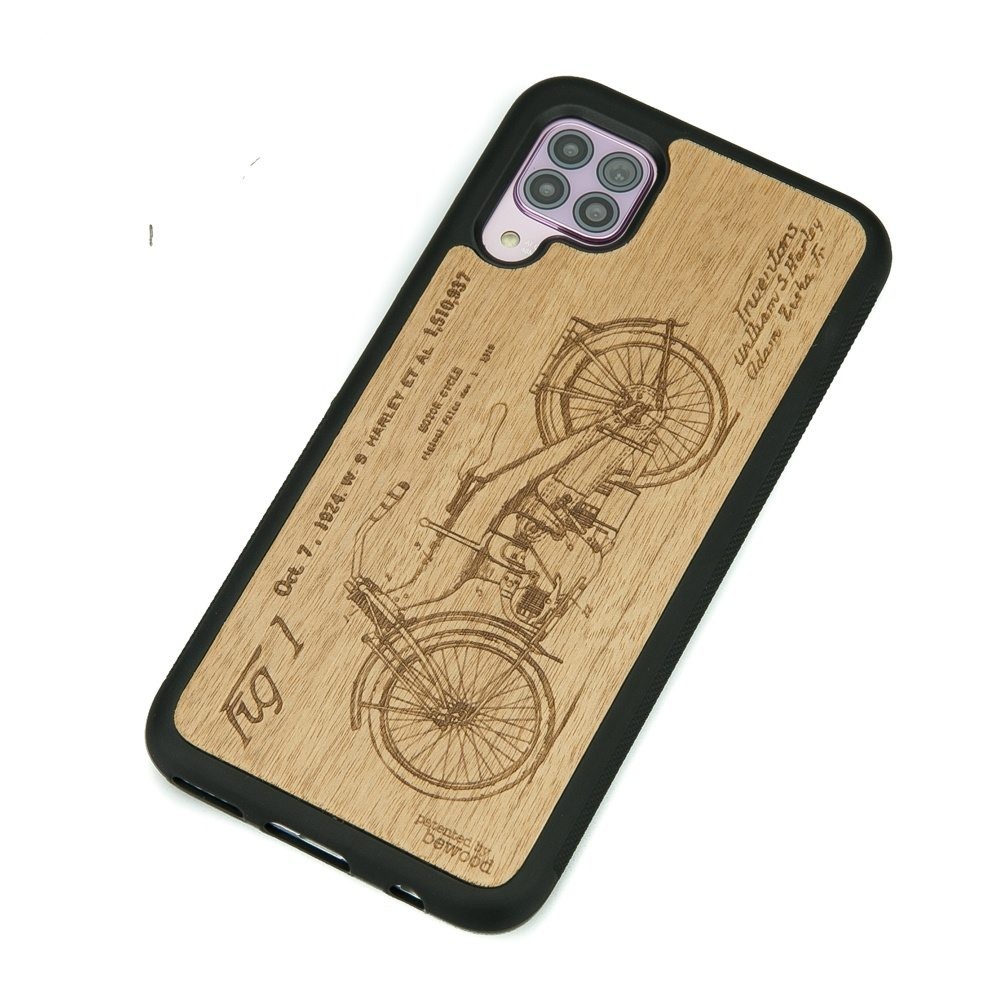 Huawei P40 Lite Harley Patent Anigre Wood Case