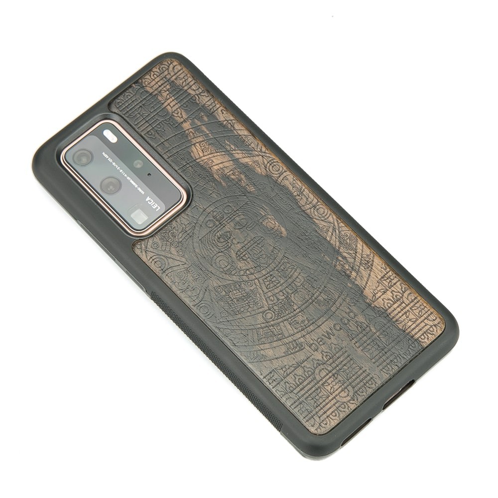 Huawei P40 Pro Aztec Calendar Ziricote Wood Case