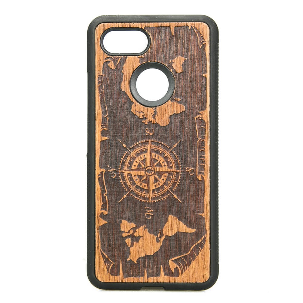 Google Pixel 3 Compass Merbau Wood Case