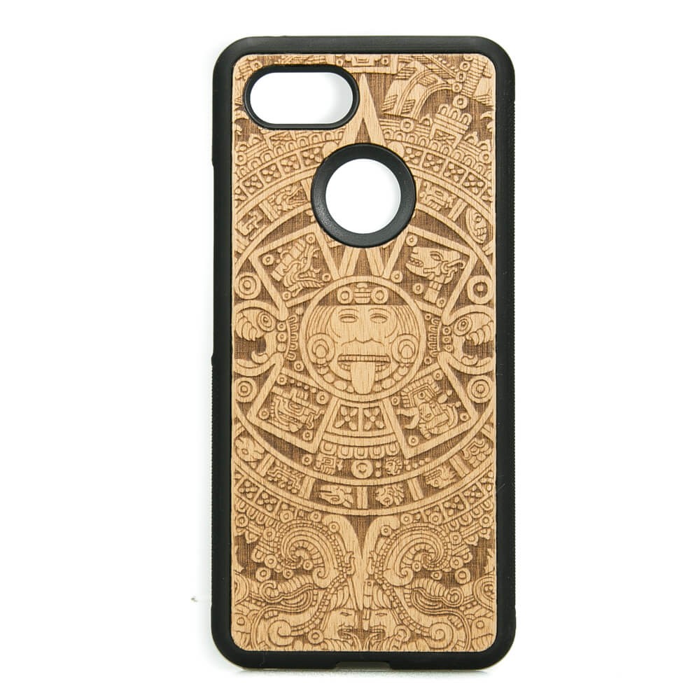 Google Pixel 3 Aztec Calendar Anigre Wood Case