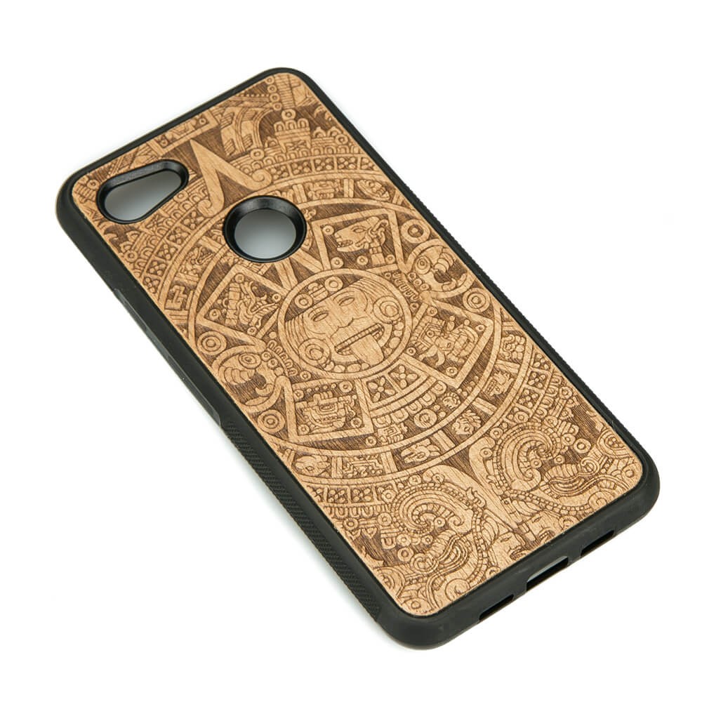 Google Pixel 3A Aztec Calendar Anigre Wood Case